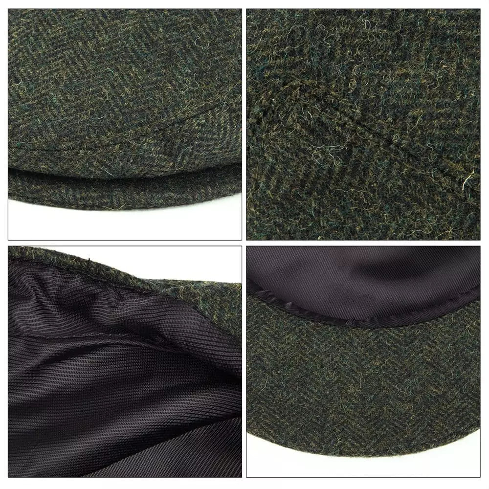Birmingham Herringbone Wool Flat Cap