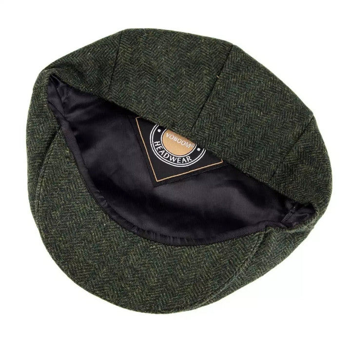 Birmingham Herringbone Wool Flat Cap