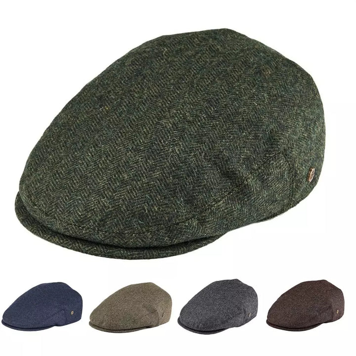 Birmingham Herringbone Wool Flat Cap
